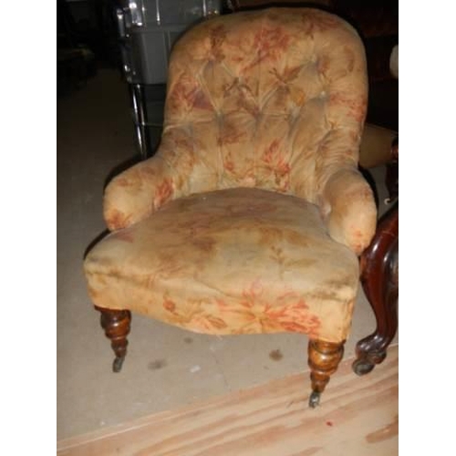 694 - A Victorian mahogany spoon back chair and one other, COLLECT ONLY.