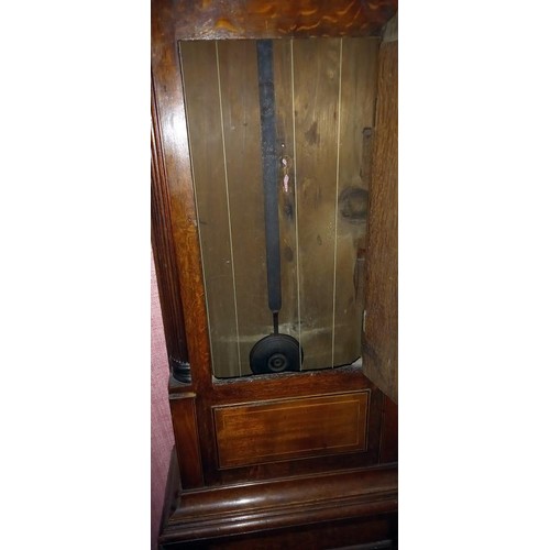 700 - An 8 day Victorian Grandfather clock, complete and ticking but may need a service, COLLECT ONLY.