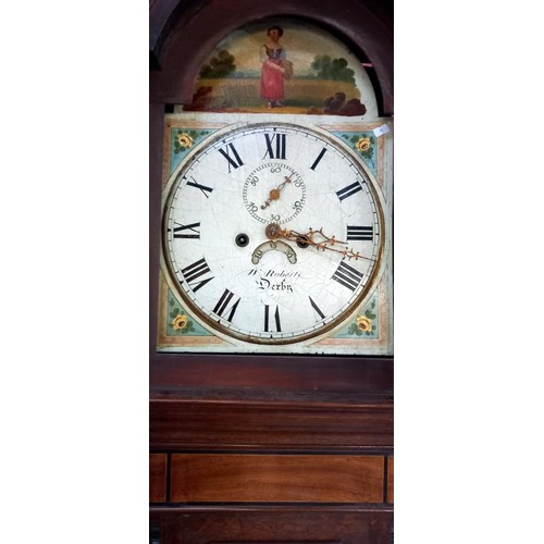 700 - An 8 day Victorian Grandfather clock, complete and ticking but may need a service, COLLECT ONLY.