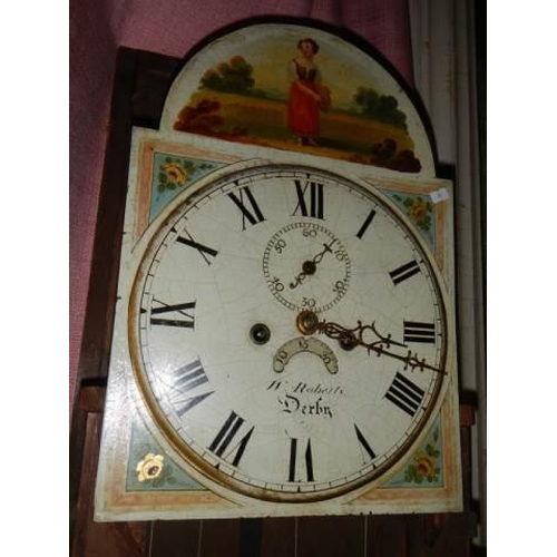 700 - An 8 day Victorian Grandfather clock, complete and ticking but may need a service, COLLECT ONLY.