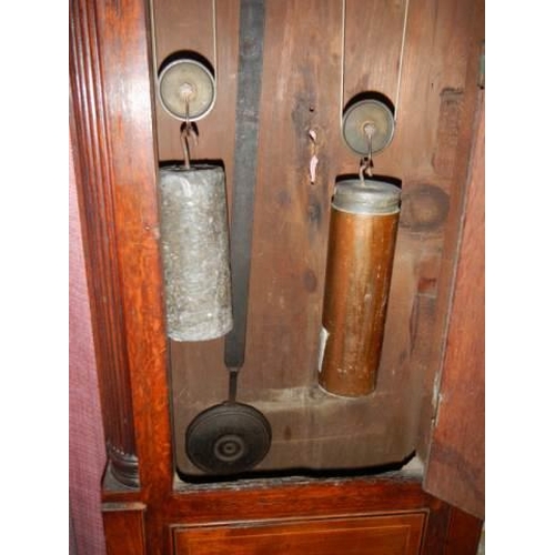 700 - An 8 day Victorian Grandfather clock, complete and ticking but may need a service, COLLECT ONLY.