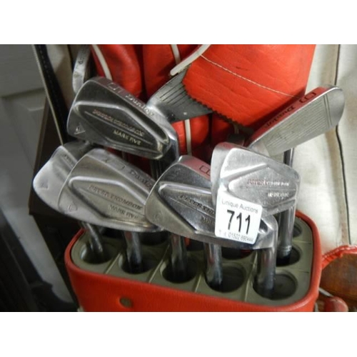 711 - A good set of Peter Thomson golf clubs in bag. COLLECT ONLY.