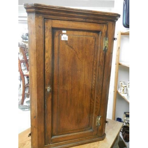 722 - A Victorian oak corner cupboard, COLLECT ONLY.