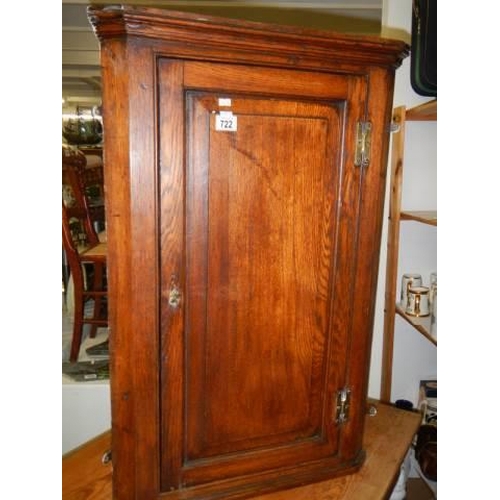 722 - A Victorian oak corner cupboard, COLLECT ONLY.