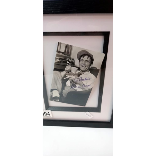 1094 - 2 framed & glazed autographed pictures, Norman Wisdom & Glenda Jackson COLLECT ONLY