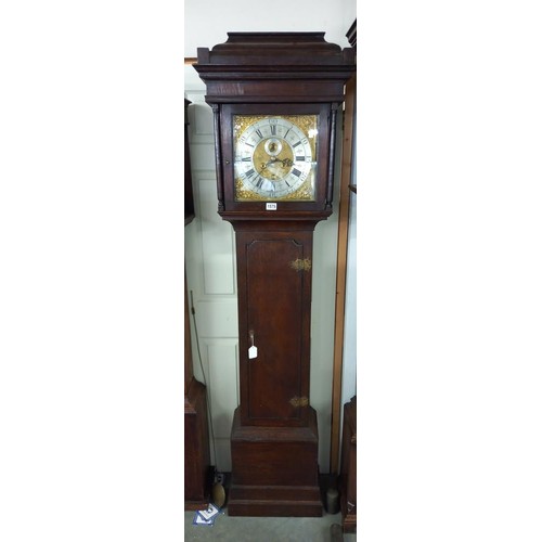 1575 - A Victorian Grandfather clock, 30 hour but with 8 day face, marked Ridley Leigh, complete but needs ... 