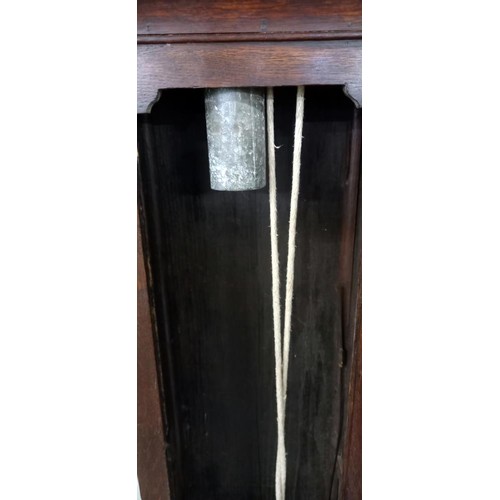 1575 - A Victorian Grandfather clock, 30 hour but with 8 day face, marked Ridley Leigh, complete but needs ... 