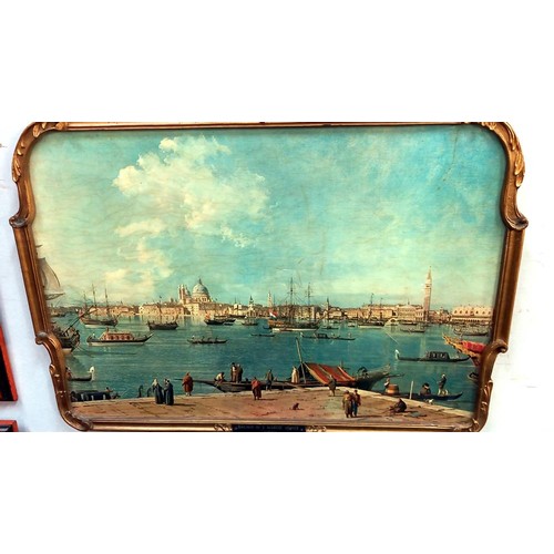 512 - A good gilt framed Venetian scene print on board COLLECT ONLY