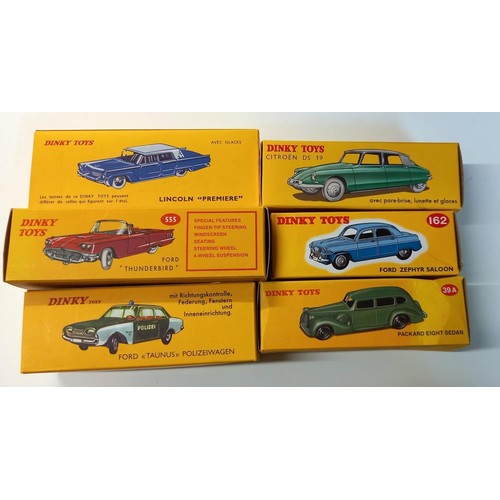 1053 - 35 Atlas editions Dinky cars with tin of various certificates