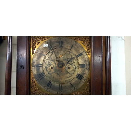 1575A - A 30 hour Grandfather clock with 8 day face, E Burton, Kendal