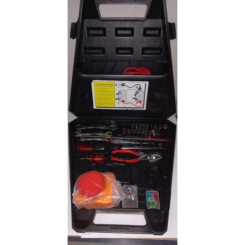 133 - A cased auto tool kit, alarms, charger and a good lot of Auto workshop tools including torque wrench... 