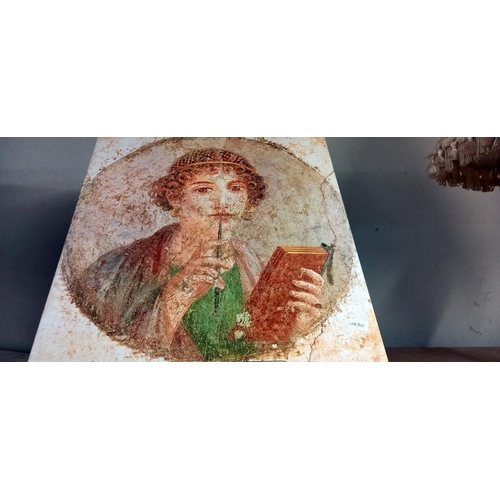 140 - A canvas print of young woman of Pompeii Fresco 37cm x 40cm