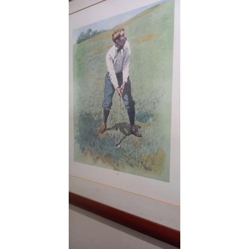 148 - 2 framed and glazed golfing prints by AB Frost 46cm x 55cm COLLECT ONLY