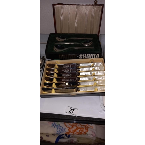 27 - A good lot of cutlery including boxed items