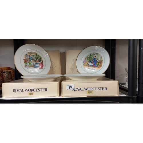 29 - 4 boxed Royal Worcester Christmas plates, 1979 through to 1982