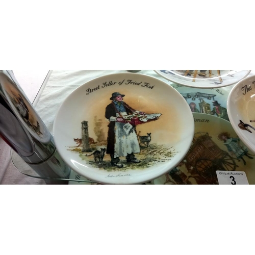 3 - 8 Wedgwood Bradex 'Street Sellers' collectors plates COLLECT ONLY