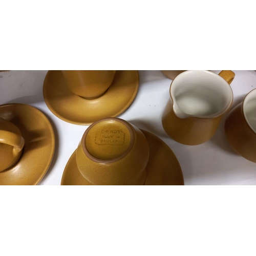 77 - A 15 pieces yellow Denby stoneware coffee set