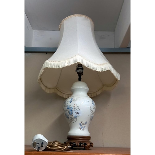 96 - A pottery table lamp, possibly Aynsley COLLECT ONLY