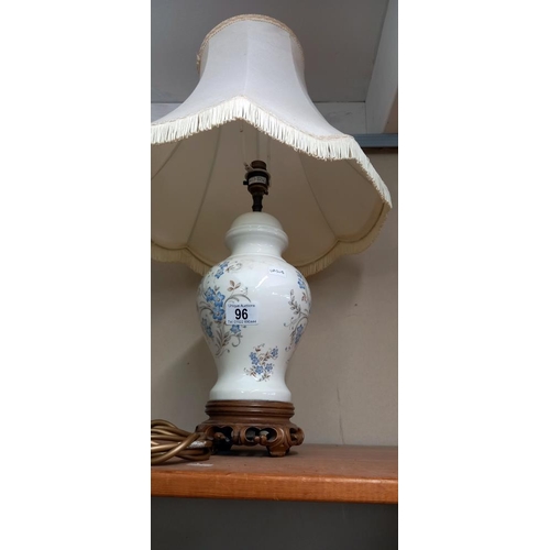 96 - A pottery table lamp, possibly Aynsley COLLECT ONLY