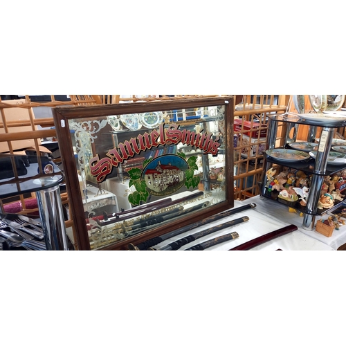 165 - A large Samuel Smiths brewery advertising mirror 89cm x 64cm  COLLECT ONLY