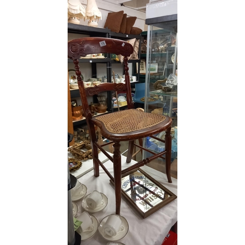 178 - An Edwardian side chair with bergere panel seat COLLECT ONLY