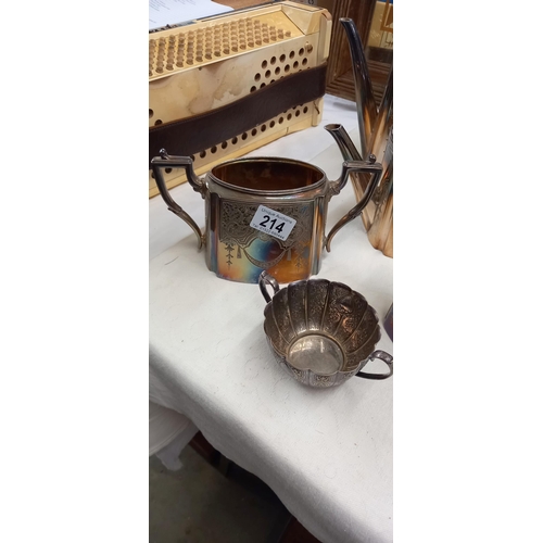 214 - A 5 piece silver plate tea/coffee set