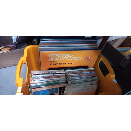 A collection of records including LP's The Beatles Abbey Road, ELO, The Beatles singles etc