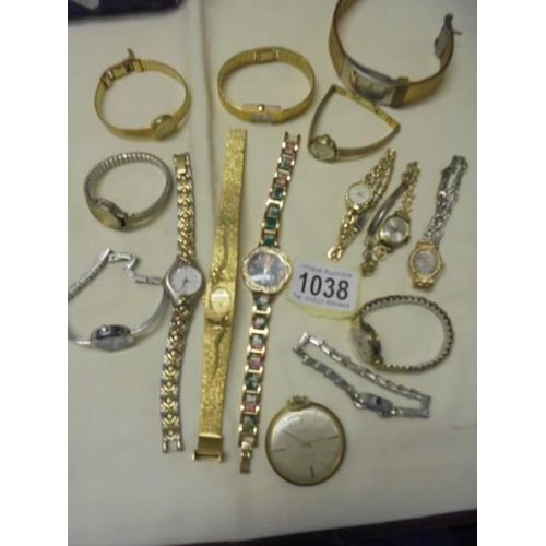 1038 - A mixed lot of ladies wristwatches including Gucci, Cocktail watches etc.,