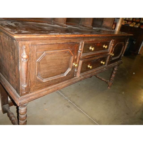 737 - An early 20th century oak dresser, COLLECT ONLY.