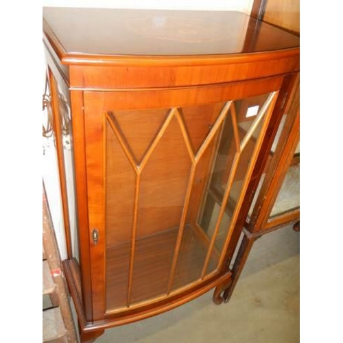 739 - An Italian inlaid display cabinet, COLLECT ONLY.