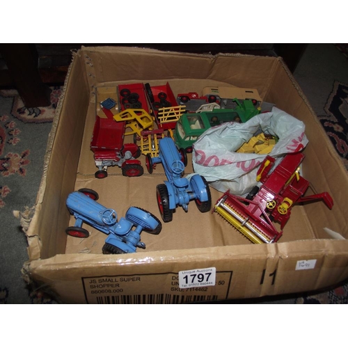 1797 - Diecast Corgi and matchbox including tractors 760 combine etc