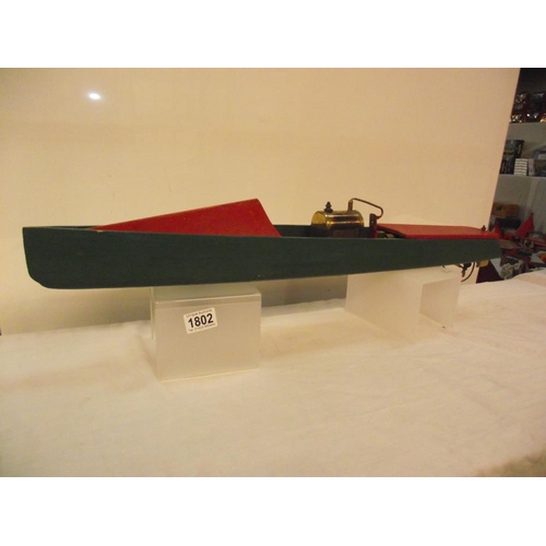 1802 - A Hobbies Bowman live steam launch/boat Length 75.5cm