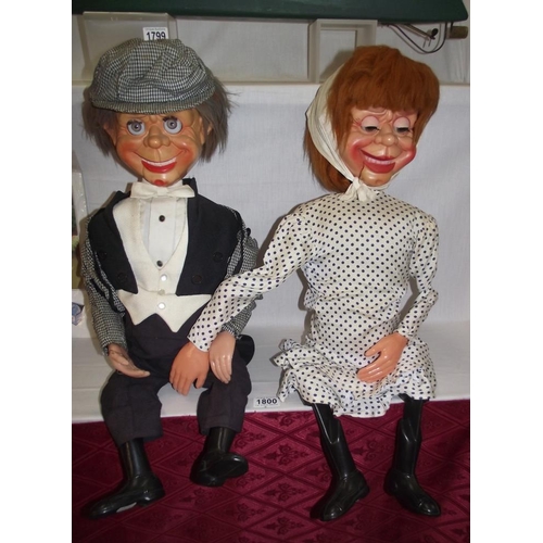 1803 - A pair of rare 1970's Mr and Mrs Parlanchin ventriloquist  dummies dolls