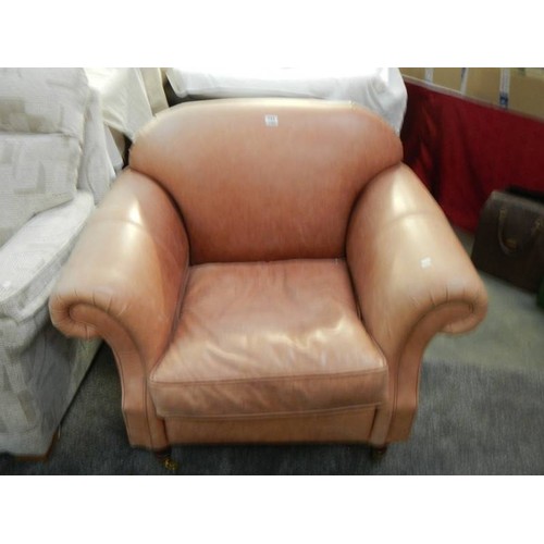 743 - A leather arm chair, COLLECT ONLY.