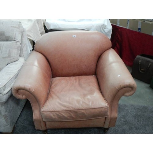 743 - A leather arm chair, COLLECT ONLY.