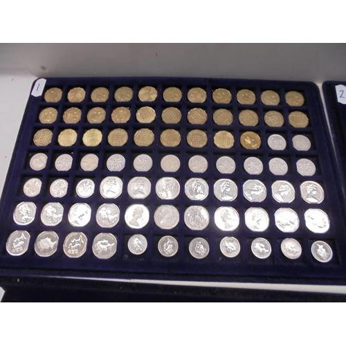 1083 - Four trays of decimal and pre-decimal coins.