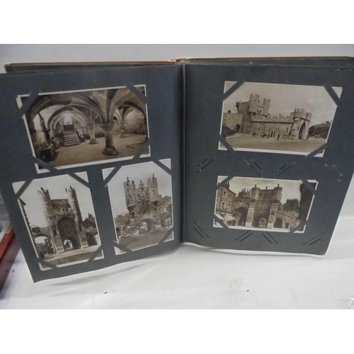 1088 - An old postcard album, and old photograph album and other albums.