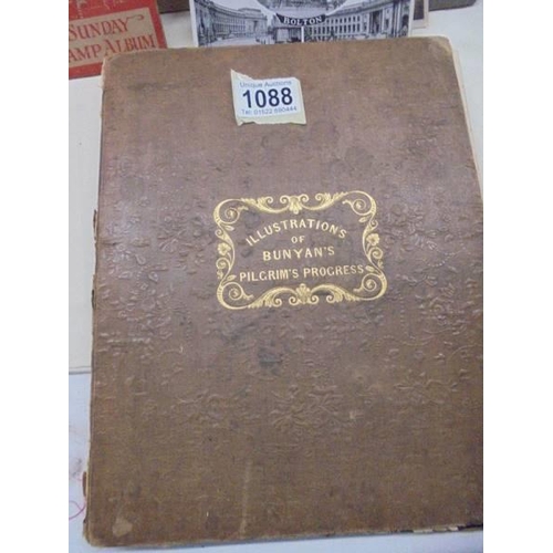 1088 - An old postcard album, and old photograph album and other albums.