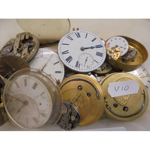 1112 - A good lot of old watch movements etc.,