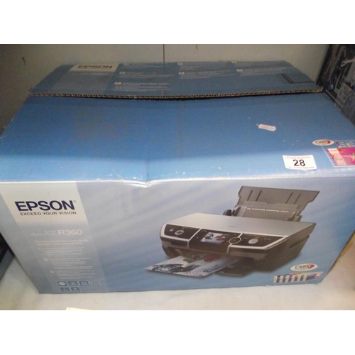 28 - A boxed Epson R360 photo printer COLLECT ONLY