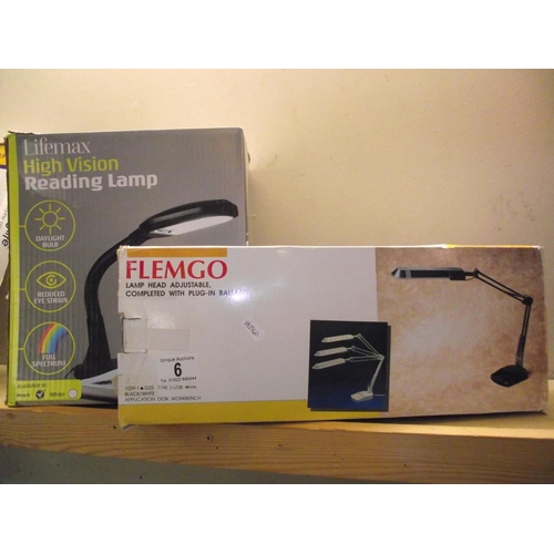 6 - A boxed Adjustable lamp and high vision reading lamp