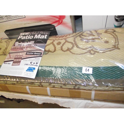 64 - 2 patio mats new in boxes 183cm x 274cm