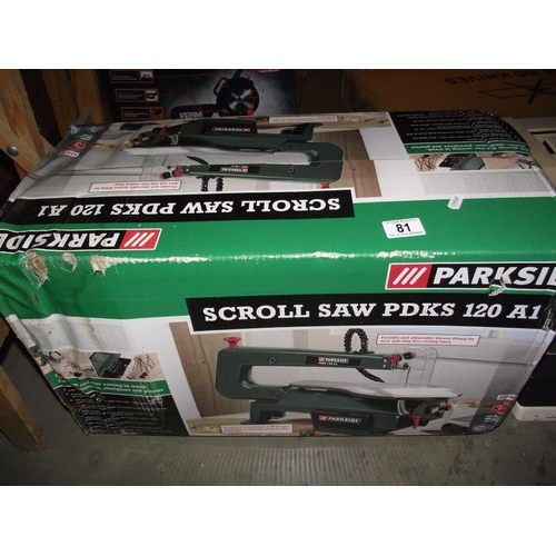 81 - A parkside scroll saw in box COLLECT ONLY