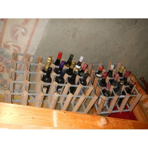 1505 - Two wine racks with twenty bottles of un-opened wine, COLLECT ONLY.