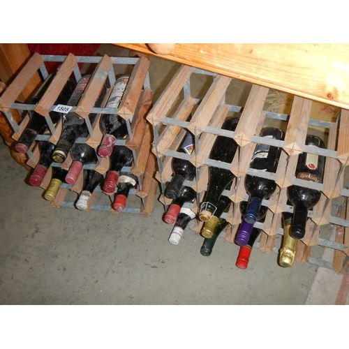 1505 - Two wine racks with twenty bottles of un-opened wine, COLLECT ONLY.