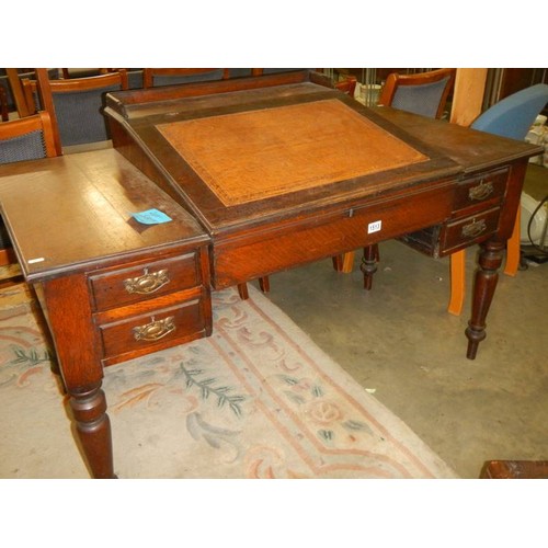 1513 - An office desk with sloping top, COLLECT ONLY.