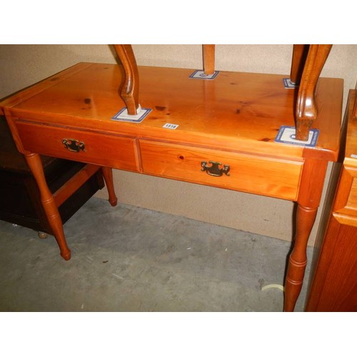 1518 - A good two drawer pine side table, COLLECT ONLY.