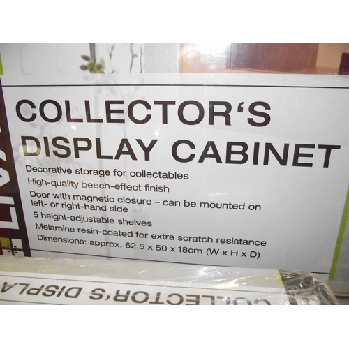 104 - A collectors display cabinet 62.5cm x 50cm x 18cm COLLECT ONLY