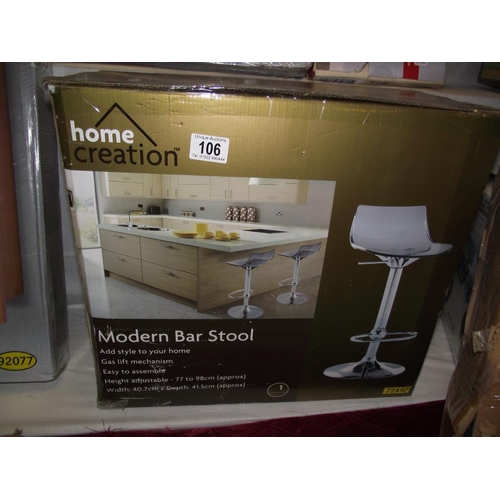 106 - A new boxed home creation modern bar stool COLLECT ONLY