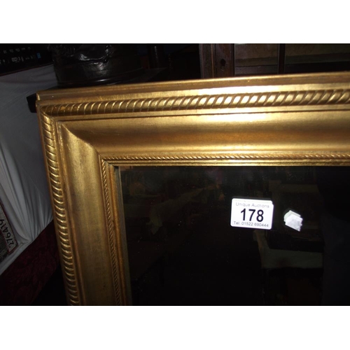 178 - A large gilt framed mirror approx 80cm by 110cm COLLECT ONLY